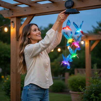 Solar Hummingbird Wind Chimes