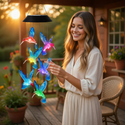 Solar Hummingbird Wind Chimes